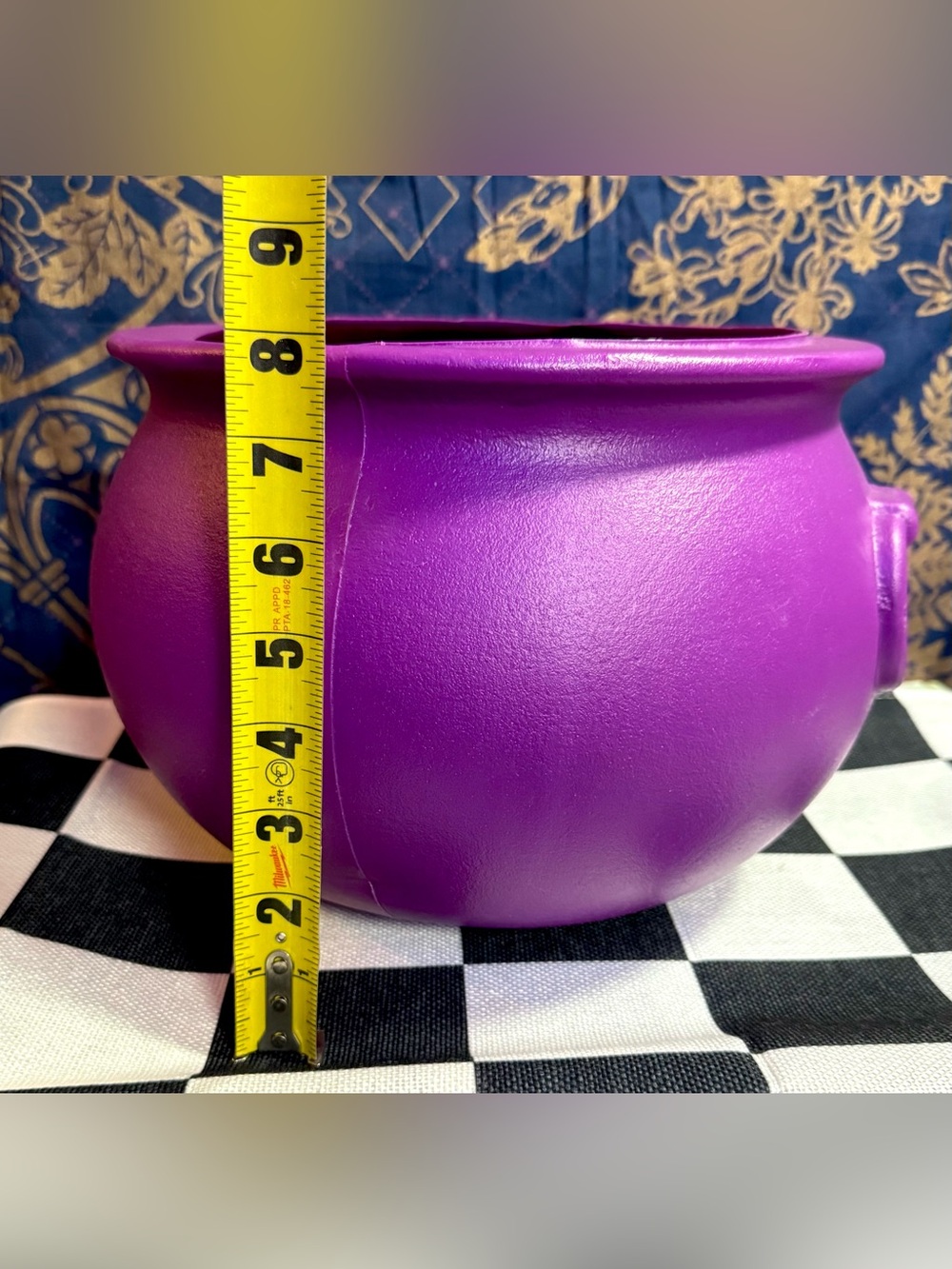 Vintage Purple General Foam Caldron Blow Mold Halloween Candy Pail